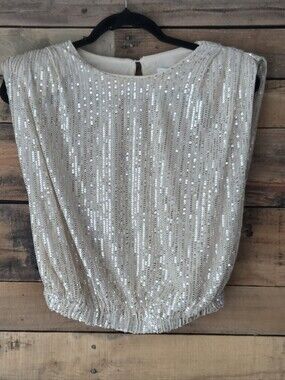 DO+BE Champagne Sequin Blouson Tank Top